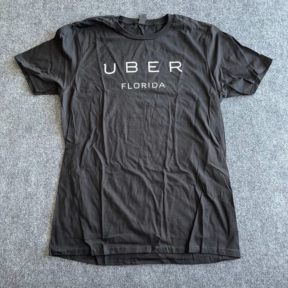 Uber Florida Mens Graphic T-Shirt Black Short Sleeve Crew Neck Cotton Large